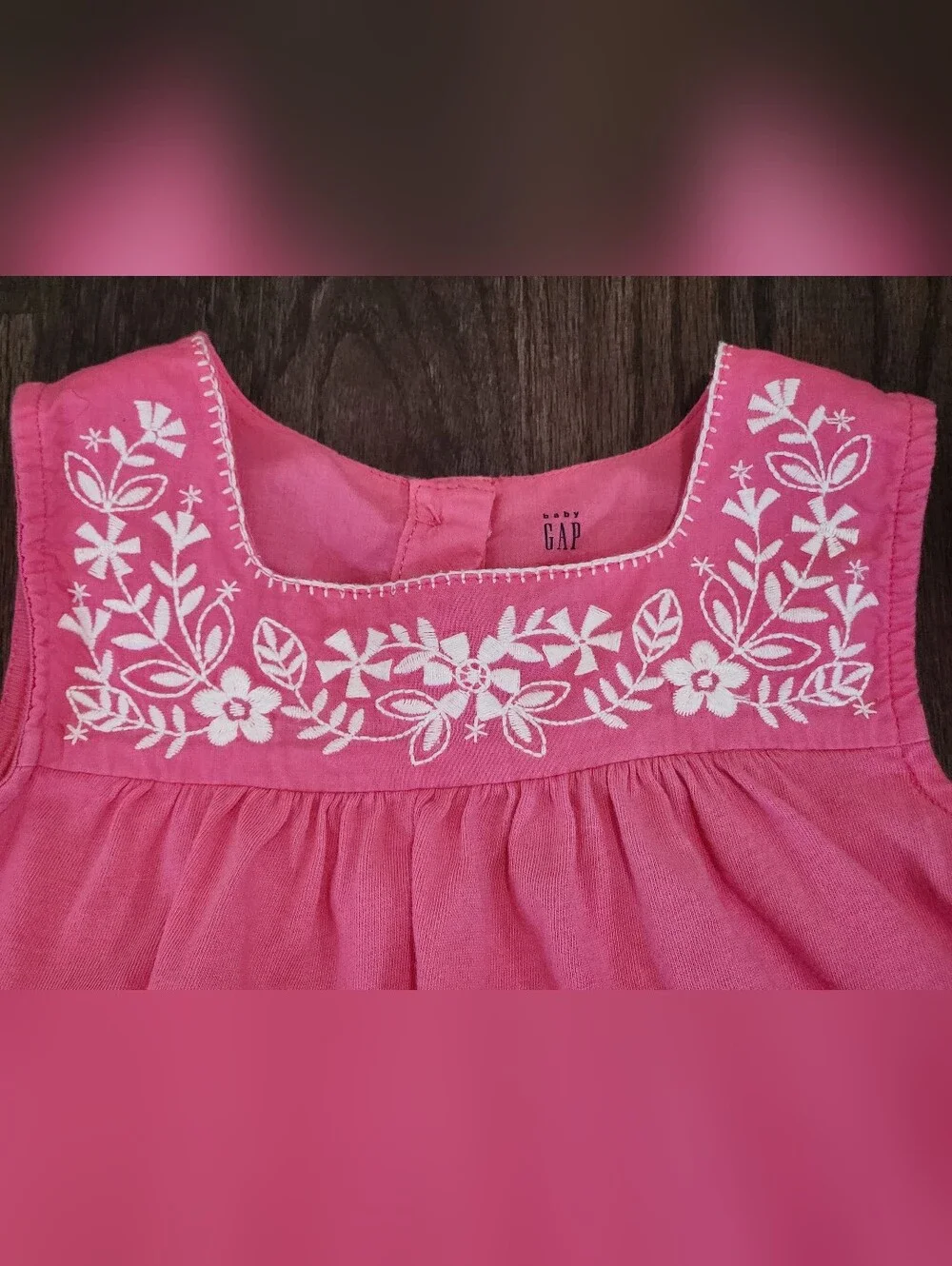 GAP Girls Top with White Floral Embroidery